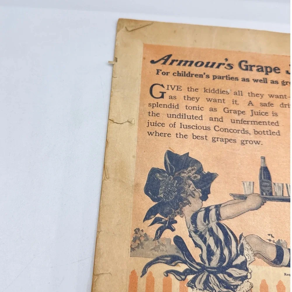 Armour's Monthly Cook Book Magazine August 1913 Vol II No 10 Tan Edwardian